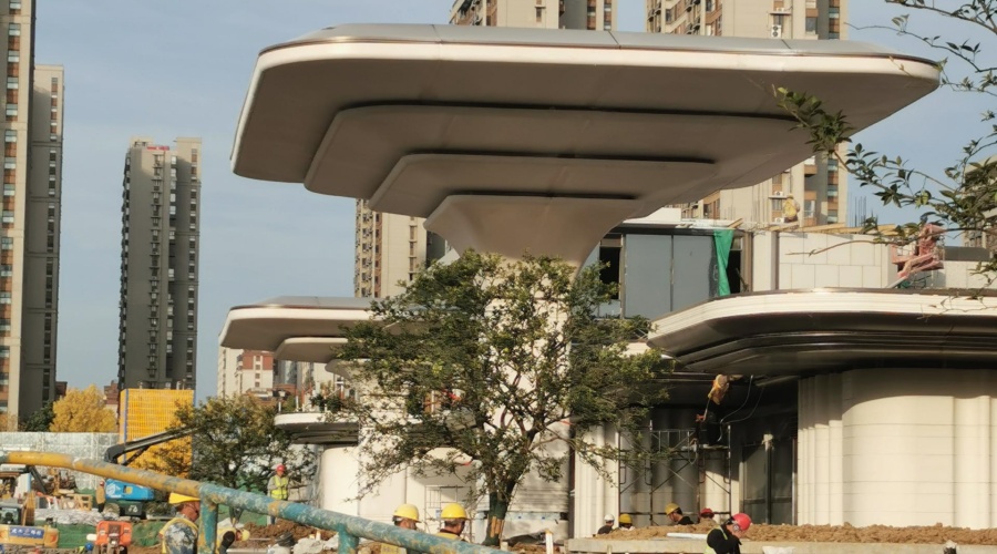 安徽合肥華蓋售樓部UHPC曲面板工程 安徽合肥華蓋售樓部UHPC曲面板工程