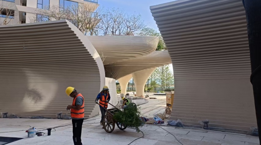 GRC構(gòu)件幕墻施工安裝 GRC構(gòu)件幕墻施工安裝